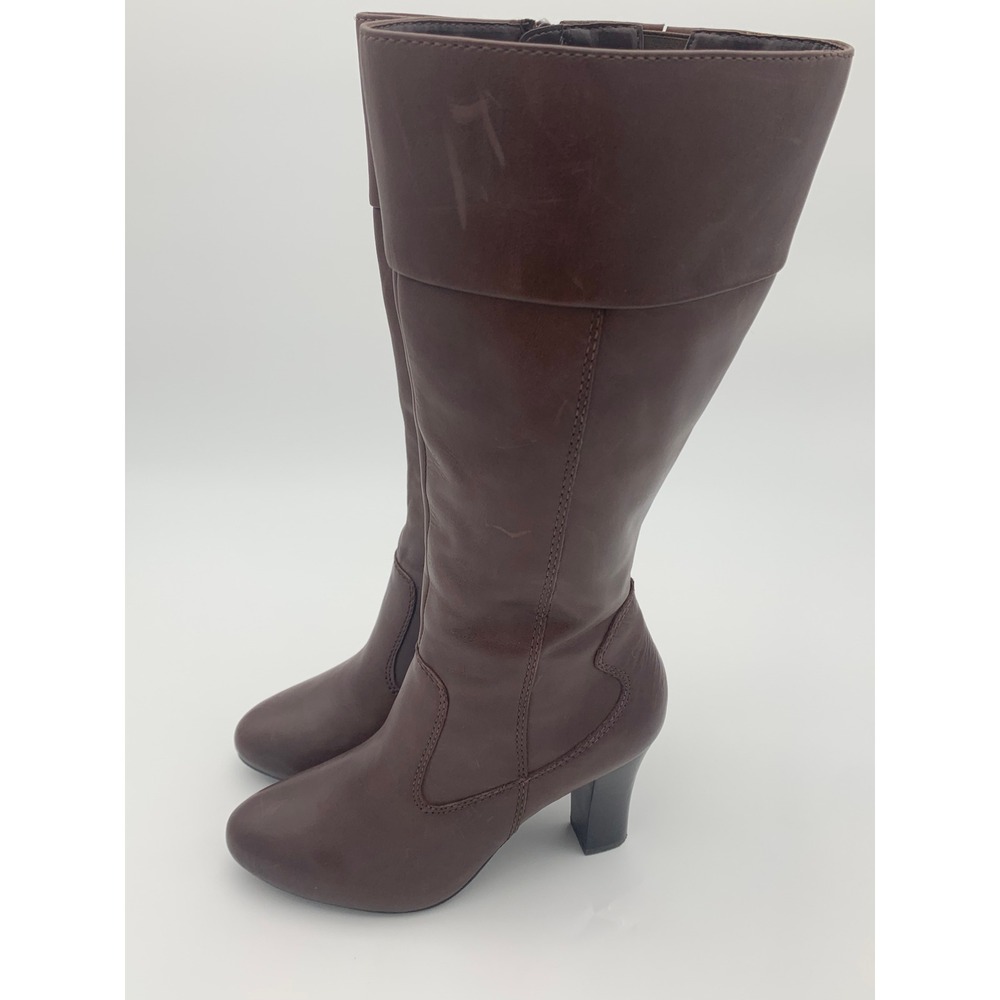 a.n.a A New Approach Womens Brown Leather Knee High Boots 7M 023-7008‎